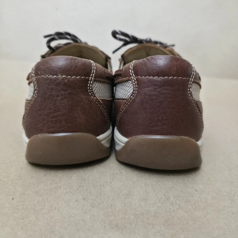 Johnston & Murphy (Sz 8.5 M) Brown Leather Boat Shoes Water Resistant Drainage